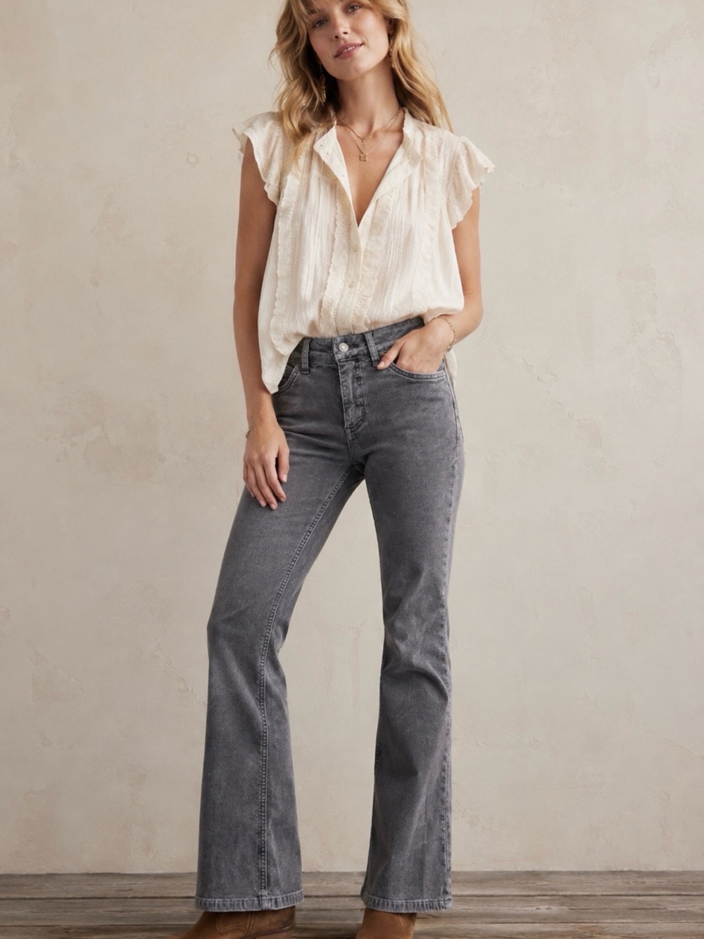Pilcro Anthropologie Corduroy Jeans Blue Gray‎ Size 26